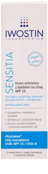 Iwostin Sensitia creme de proteção com lipídios contra o frio e vento SPF 15
