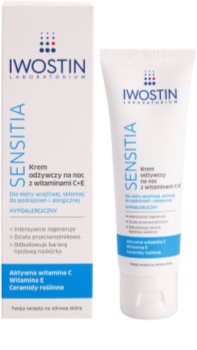 Iwostin Sensitia krem odżywczy na noc z witaminami C i E do skóry wrażliwej i alergicznej