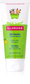 Klorane Junior gel de banho para corpo e cabelo com aromas de peras
