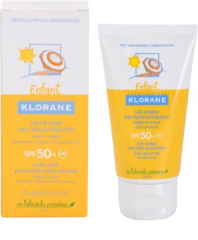 Klorane Kids leite protetor para rosto e corpo SPF 50+