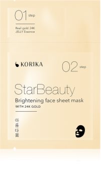 KORIKA StarBeauty sheet maska za blistav ten s 24-karatnim zlatom