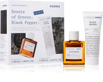 korres black pepper woda toaletowa 50 ml   zestaw 