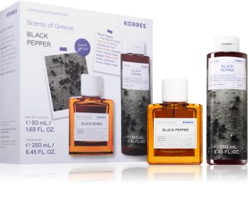 korres black pepper woda toaletowa 50 ml   zestaw 