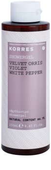 Korres Velvet Orris, Violet & White Pepper gel de duche para mulheres 250 ml