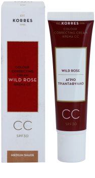 Korres Wild Rose crema CC con efecto luminoso SPF 30
