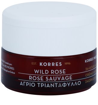 Korres Wild Rose posvetlitvena in vlažilna krema za mastno in mešano kožo