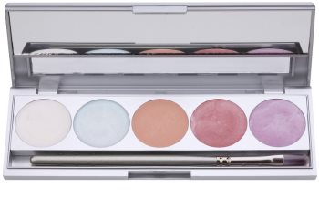 Kryolan Basic Face & Body paleta osvetljevalcev za obraz in telo 5 barv z ogledalom in aplikatorjem
