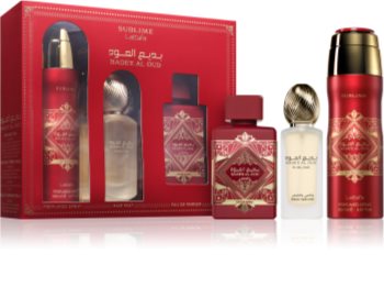 lattafa bade'e al oud - sublime woda perfumowana 100 ml   zestaw