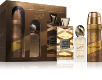 lattafa oud mood elixir woda perfumowana 100 ml   zestaw 