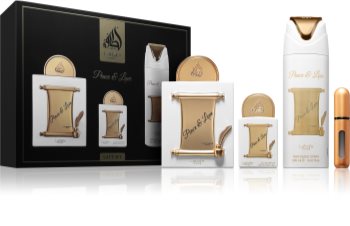 lattafa peace & love woda perfumowana 100 ml   zestaw 