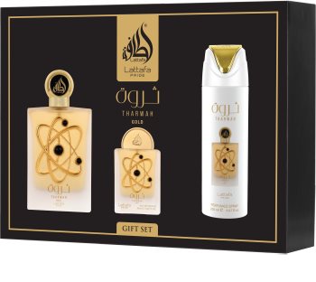 lattafa tharwah gold woda perfumowana 100 ml   zestaw 