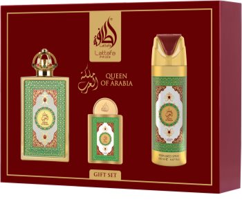 lattafa queen of arabia woda perfumowana 100 ml   zestaw  
