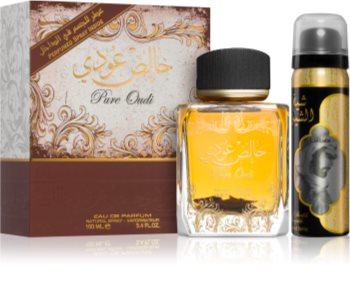 lattafa pure oudi woda perfumowana 100 ml   zestaw 