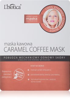L’biotica Masks Caramel Coffee maska iz platna z osvežilnim učinkom