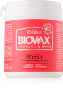 L’biotica Biovax Opuntia Oil & Mango regeneračná maska pre poškodené vlasy