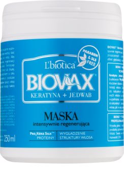 L'biotica Biovax Keratin & Silk masca pentru regenerare pentru par aspru.