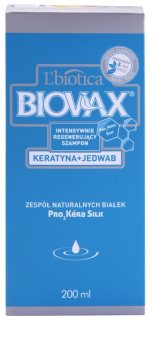 L’biotica Biovax Keratin & Silk stärkendes Shampoo mit Keratin Komplex