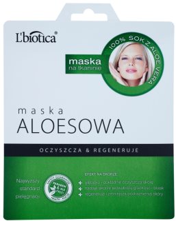L’biotica Masks Aloe Vera plátýnková maska s regeneračním účinkem