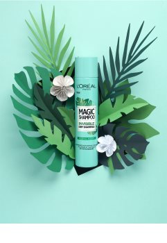 L’Oréal Paris Magic Shampoo Vegetal Boost Trockenshampoo für mehr Haarvolumen, hinterlässt keine weißen Stellen