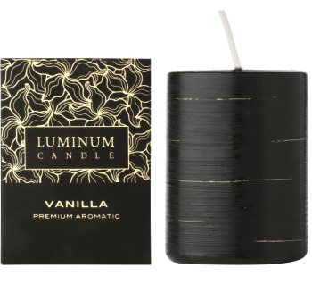 Luminum Candle Premium Aromatic Vanilla Scented Candle decorated, medium (Ø 60 - 80 mm, 32 h)