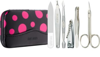Magnum Feel The Style set pro perfektní manikúru černý s růžovými puntíky
