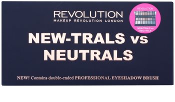 Makeup Revolution New-Trals vs Neutrals палітра тіней з дзеркальцем та аплікатором