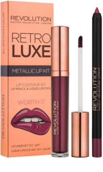 Makeup Revolution Retro Luxe metalični set za ustnice