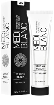 MEDIBLANC Strong Black dentrífico para proteção total dos dentes com efeito branqueador
