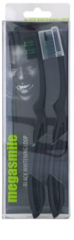 Megasmile Black Whitening Loop četkica za zube s aktivnim ugljenom i pojačanim držačem