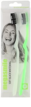 Megasmile Black Whitening Soft cepillo de dientes con carbón activado para dientes sensibles