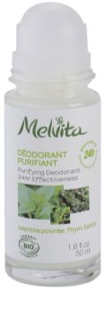 Melvita Les Essentiels deodorant roll-on fara continut de aluminiu 24 de ore