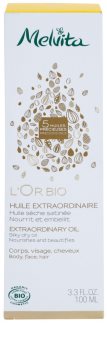 Melvita L'Or Bio aceite seco suave para cara, cuerpo y cabello
