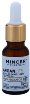 Mincer Pharma ArganLife N° 800 50+ óleo facial para rosto e pescoço