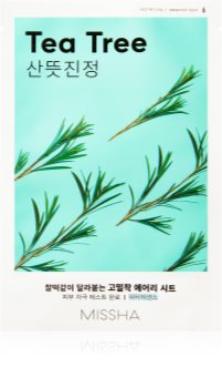 Missha Airy Fit Tea Tree masca de celule cu efect de curatare si reimprospatare pentru piele sensibila