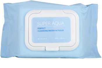 Missha Super Aqua Perfect toalhetes de limpeza facial com efeito hidratante