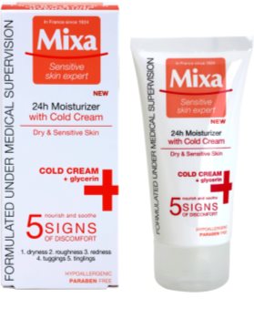 MIXA 24 HR Moisturising crema hidratante y nutritiva para calmar y fortalecer pieles sensibles