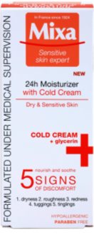 MIXA 24 HR Moisturising crema hidratante y nutritiva para calmar y fortalecer pieles sensibles