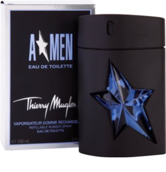 Mugler A*Men eau de toilette férfiaknak 100 ml utántölthető Rubber Flask