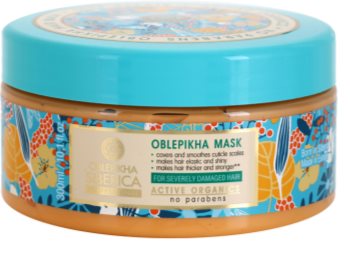 Natura Siberica Sea-Bucktorn máscara profundamente regeneradora para cabelo muito danificado