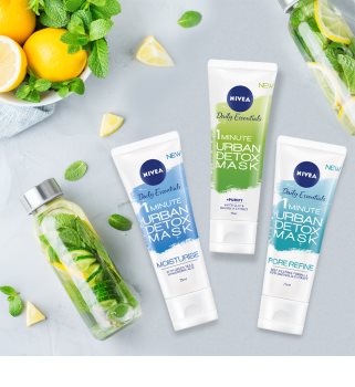 Nivea Urban Skin vlažilna maska za obraz z zelenim čajem
