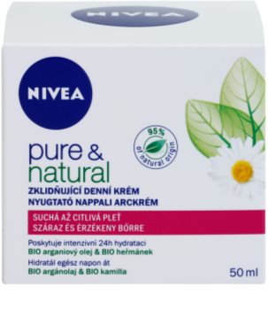 Nivea Visage Pure & Natural zklidňující denní krém pro suchou pleť