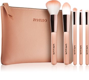 Notino Glamour Collection Travel Brush Set with Pouch potovalni set čopičev s torbico
