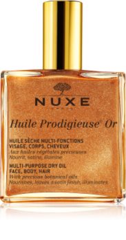 Nuxe Huile Prodigieuse OR óleo seco multifunções com brilhantes para rosto, corpo e cabelo