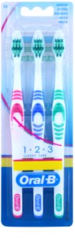 Oral B 1-2-3 Classic Care escovas de dentes média 3 pçs