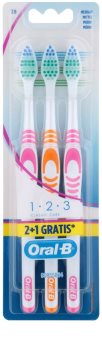 Oral B 1-2-3 Classic Care escovas de dentes média 3 pçs