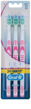 Oral B 1-2-3 Classic Care Medium Toothbrushes 3 pcs