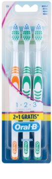 Oral B 1-2-3 Classic Care cepillo de dientes medio 3 uds
