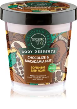 Organic Shop Body Desserts Chocolate & Macademia Nut Softening Bath Foam