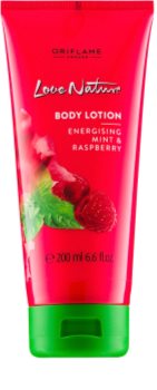 Oriflame Love Nature leche corporal con olor a frambuesa