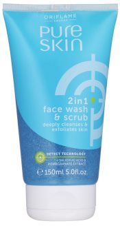 Oriflame Pure Skin gel esfoliante e de limpeza 2 em 1